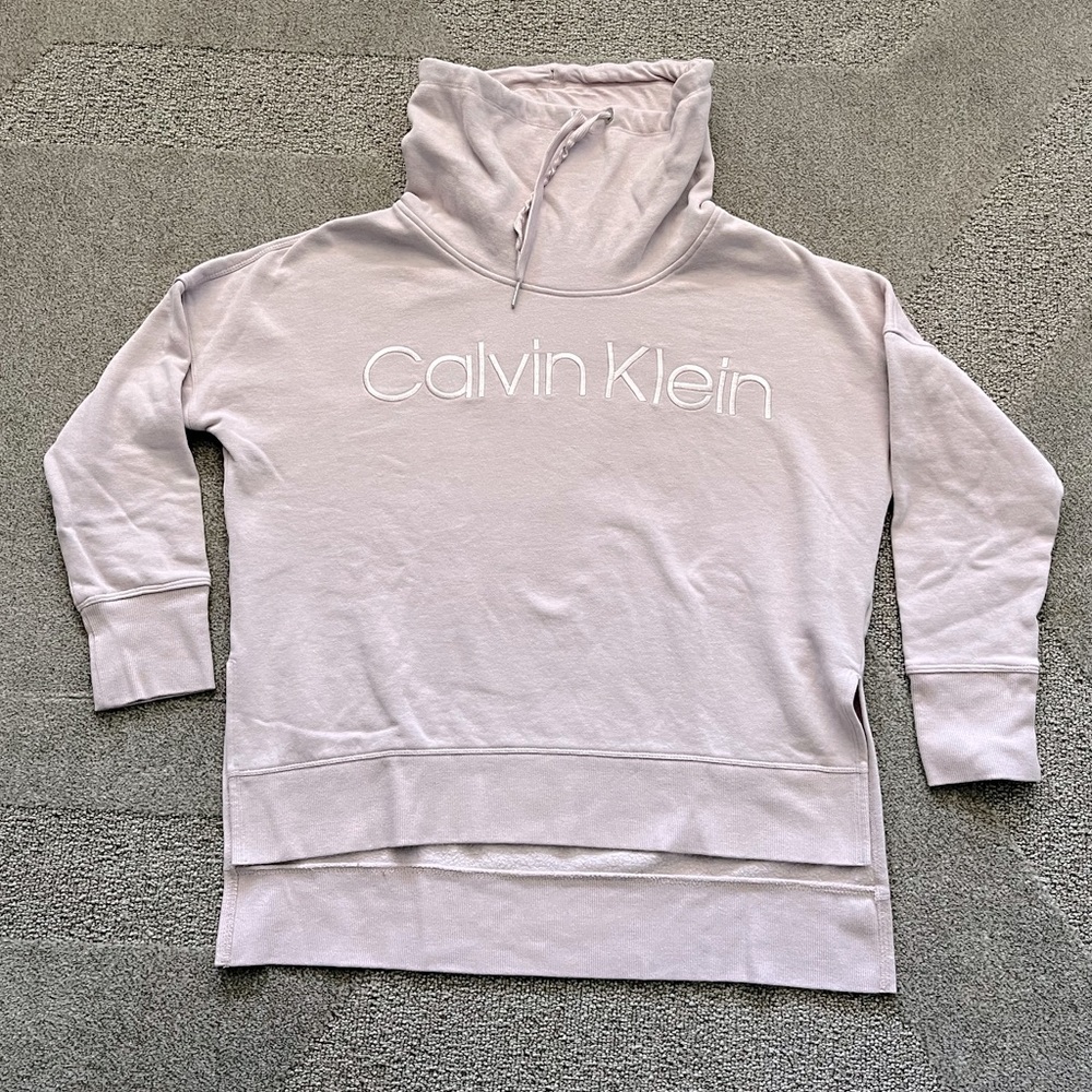 Calvin Klein Light Rose Funnelneck Sweatshirt - Picture 1 of 7
